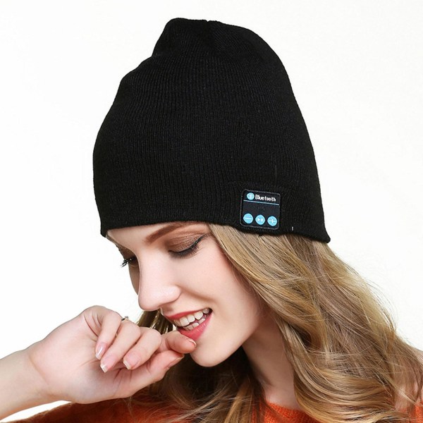 Warm Woman Bluetooth-kompatibel Motorhuv Musik Vikbar hatt för Smart Cap Headset