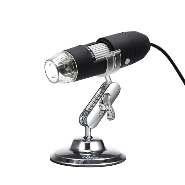 USB digital zoommikroskopförstoringsglas med Otg-funktion 8-leds ljusförstoringsglas 1600x förstoring med stativ