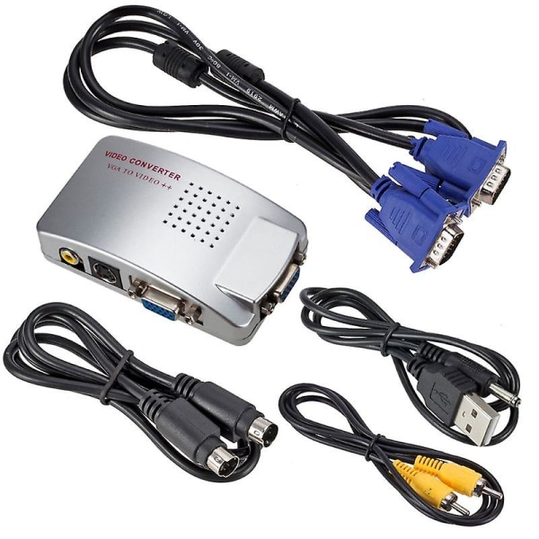 Universal Ntsc Pal Vga Till Tv Av Rca Signal Adapter Converter Video Switch Box Komposit För Dator Bärbar PC