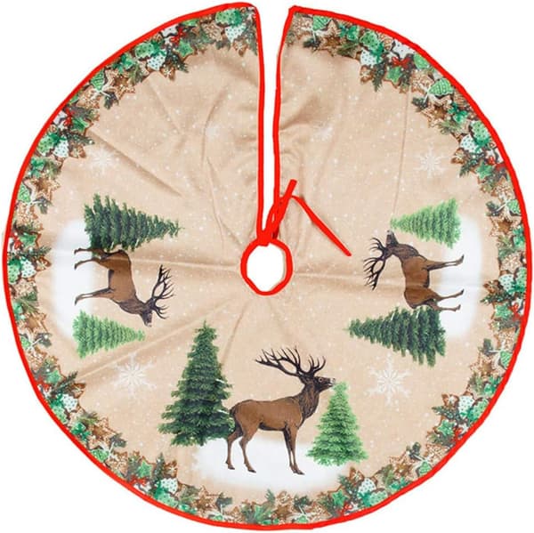 Rund Fuskälks Julgransskydd Julgransmatta Glad Jul