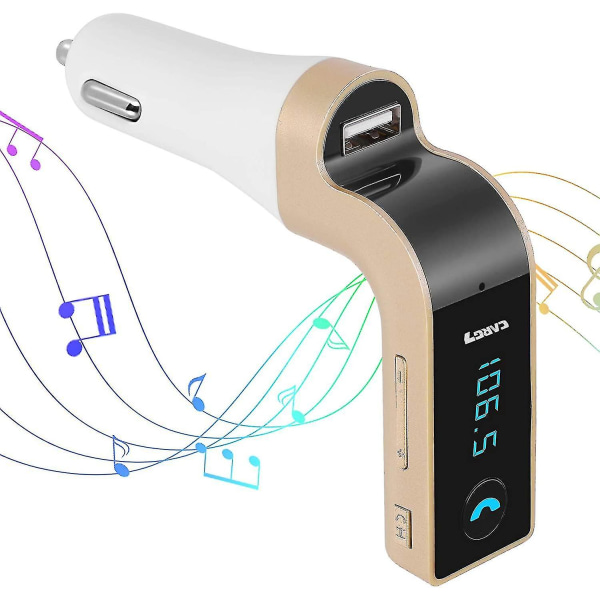 G7 Bluetooth Bilsats Handsfree Fm-sändare Bilsats Bluetooth högtalare Radio Mp3-spelare USB laddare och Aux