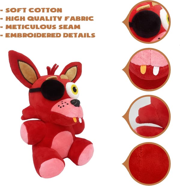 Foxy Plush | Punainen, Musta | Yöpehmolelu, Täytetty eläin, Lahjat