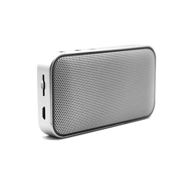 Bärbar utomhusminificka Audio Ultratunn Bluetooth -högtalare Högtalarstöd Tf-kort -vit