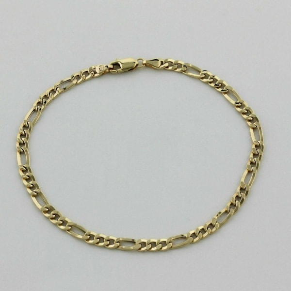 Armband 4 mm 14 karat guld Armband tryckt Herr Dam 19 cm gold
