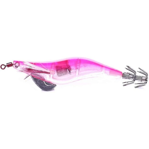 Fiskedrag - förpackning för 4 10,5 cm Räkblinkande Led Light Squid Jig Fiskedrag Räkredskapskrok (rosa+orange+gren+lila(4st)