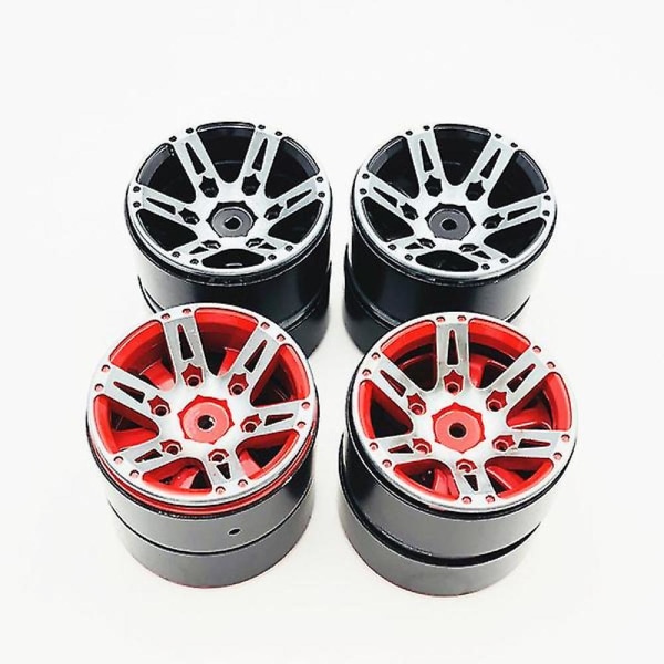 4st Rc Rock Crawler Wheel Fälg 1,9 Inch Beadlock För 1/10 Axial Scx10 90046 Cc01 D90 D110 -4(svart)