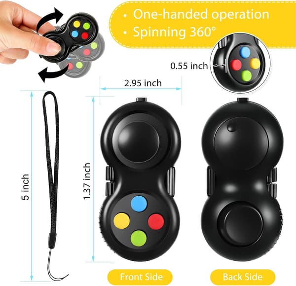 2 stycken Fidget Pad Sensoriska Fidgets Styrplatta Handhållen Fidge
