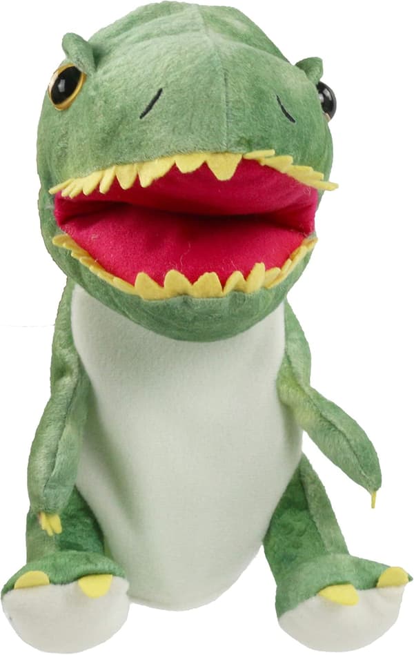 Plush Dinosaur Hand Puppet T-rex Fylld Leksak med Öppen Rörlig Mun