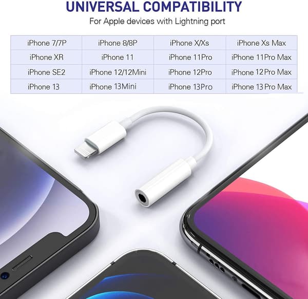 [2 pakkausta] iPhone 13 -kuulokeliitäntä, iPhone Lightning 3,5 mm:n pää