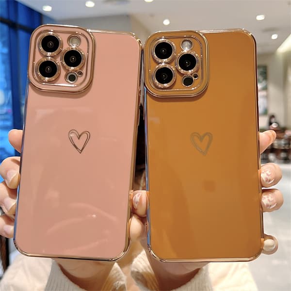 Kompatibel med iPhone 13 Pro Max Cover til Kvinder, Luksuriøs Forgyldning