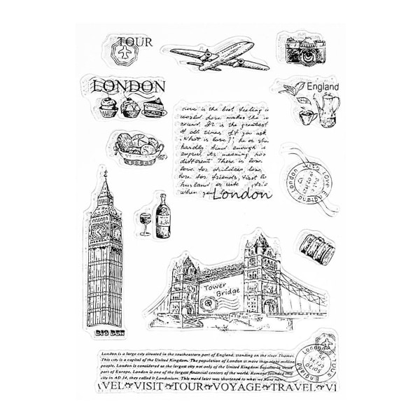 Tower Of London Genomskinlig silikon klar stämpel Cling Diary Diy Scrapbooking