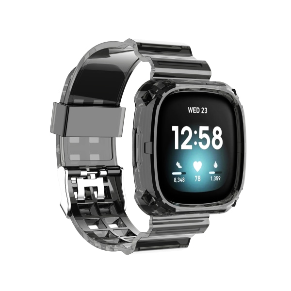 Transparent klockarmband lämplig för Fitbit Sense/Versa3 black