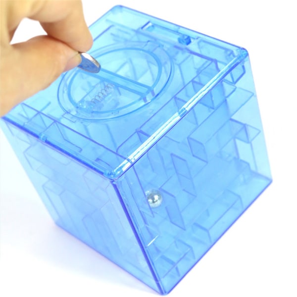 Pengar labyrint pusselbox, unik pengarsamling, labyrint spel myntförvaringsbox, perfekt present till barn och barn 1 styck
