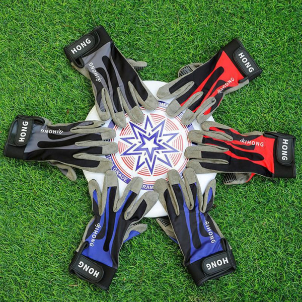 håller fingrarna Black and Blue Frisbee Gloves - The Ultimate Frisbee Gloves