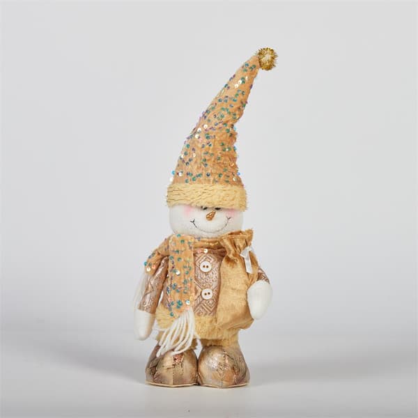 Retro Guld Prickig Hatt Jul Snögubbe Dekoration Figur
