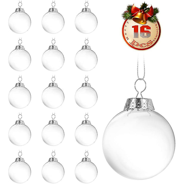 16 stk. Transparent Julekule