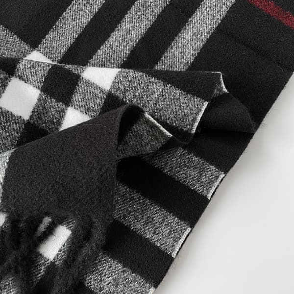 Ternet termisk tørklæde - Imitation Cashmere sjal - Sort og hvid