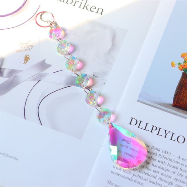Sett med 3 Krystall Solfangere anheng med Regnbue Maker Chakra Perler
