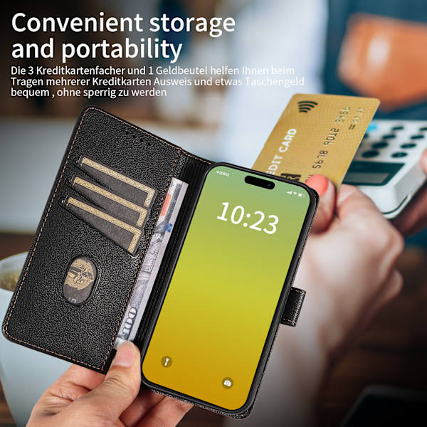 Etui til iPhone 17 Pro, Flip Etui, Sort