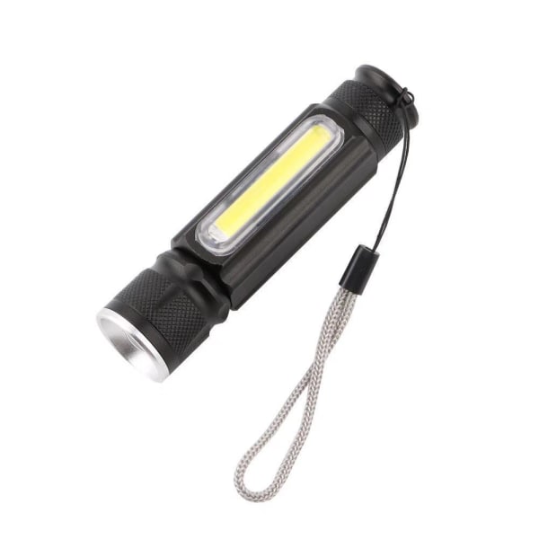 Lämplig för cykelcamping starkt ljus USB uppladdningsbar ficklampa i aluminium