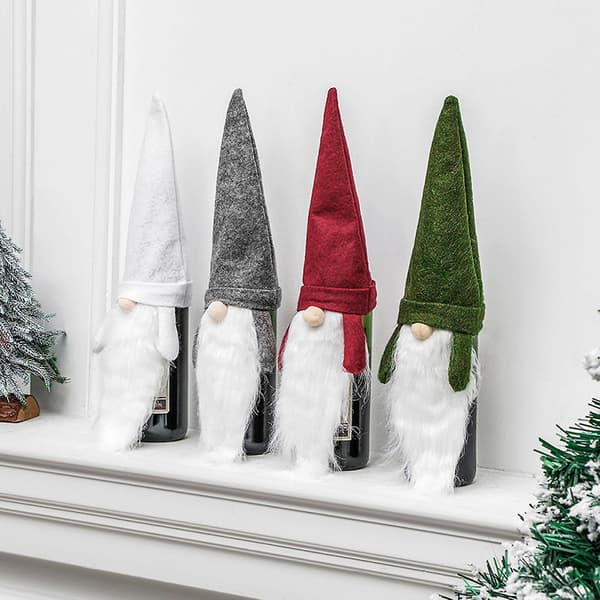 4-pack Jultomtar Vinflaskskydd Juldekoration Present Vinfantast Presentpåsar