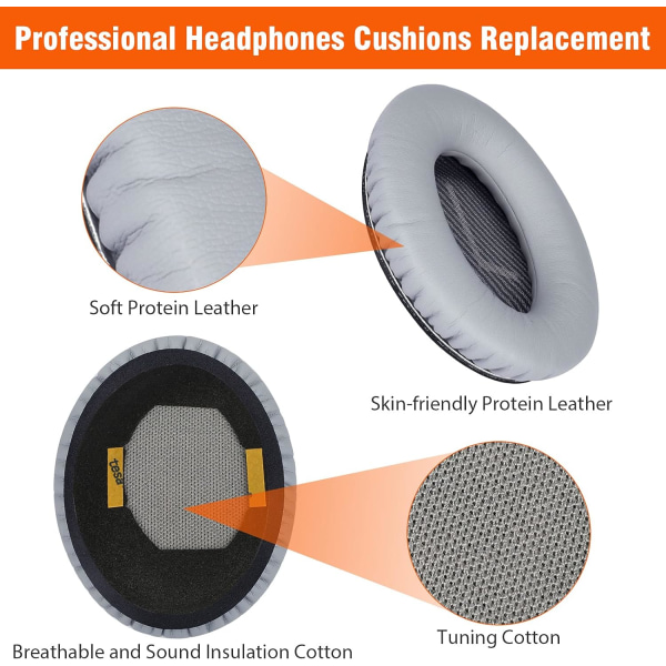 Professionell kuddebyte för hörlurar, mjukt cover för Bose Quietcomfort Series Over-Ear-hörlurar (svart)