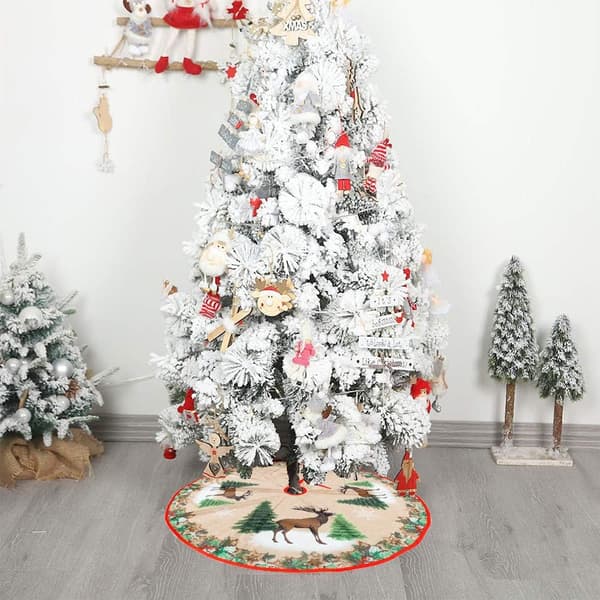 Rund Fuskälks Julgransskydd Julgransmatta Glad Jul