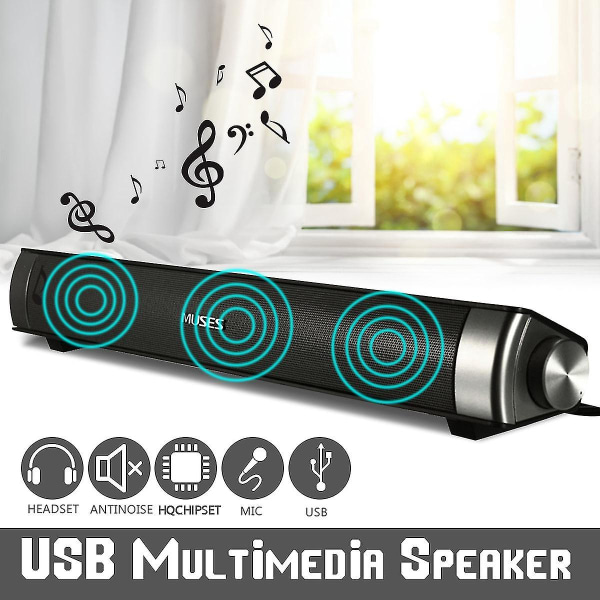 USB Soundbar Högtalare Ljud Stereo Ljud Hifi Bar För Dator Pc Laptop 2022