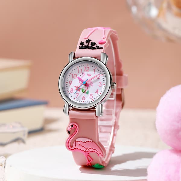 Barneklokke PU-rem, rosa