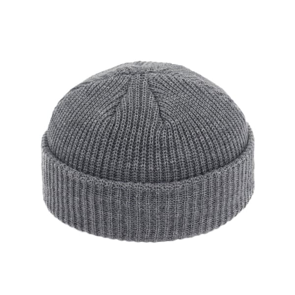 Stickad Mössa Höst och Vinter Ullmössa, Varm Pullover Mössa - Mörkgrå