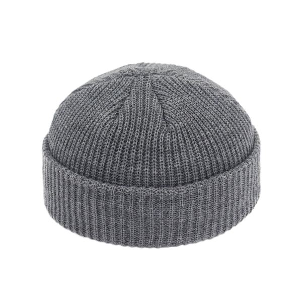 Strikket Hue Efterår og Vinter Uldhue, Varm Pullover Hue - Mørkegrå