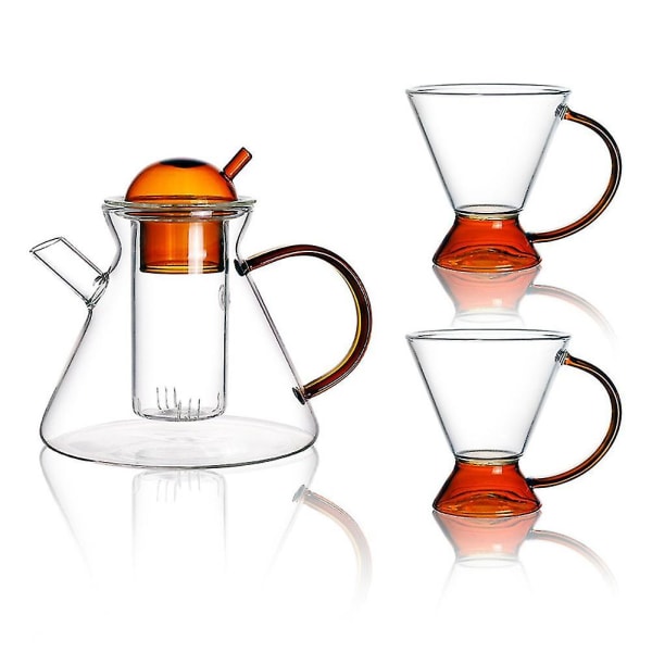 Värmebeständigt glas tekanna Kaffekanna Set Handbryggt kaffe