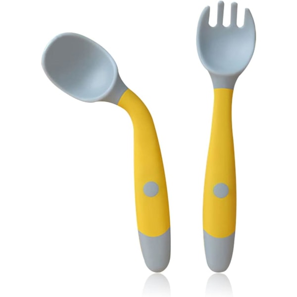 Silikonmatsked Baby spoon baby redskap sked gaffel set