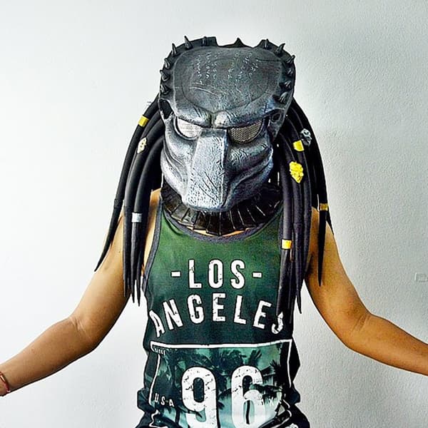 1 Stk Predator Hjelm Replika Hoveddækning Halloween Cosplay Kostume