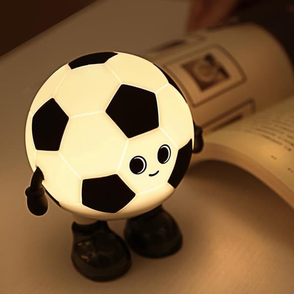 VM Fodboldbarn 2W Klap-til-lys Sort og Hvid Dekorativ Bordlampe