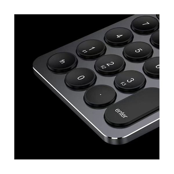 Numerisk tangentbord i aluminium Numerisk tangentbord 19 tangenter Bluetooth tangentbord för Android Windows Laptop Tablet Bakgrundslig