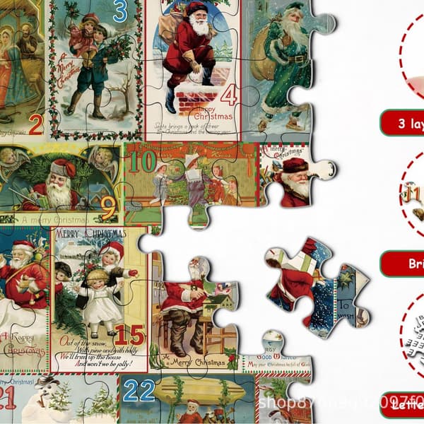 Jul Pussel Blind Box Ornament Dekorativ Pusselspel - B B款