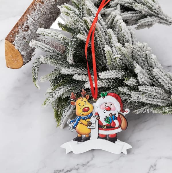 Julgranprydnad med ren och tomte 2022 (tomte + 1 ren)