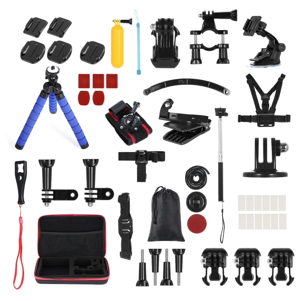 50-i-1 Action Camera Accessories Kit Sports Camera Accessories Set Ersättning för Gopro Hero 9 8 Max 7 6 5 Insta360 Xiaomi Yi actionkameror med ca.