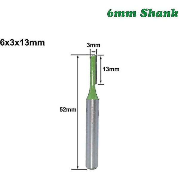 Stck 6mm Schaft Gerade Fräs Bit Rak Fräs Bitfrser Doppelfltenfrser Fr Holz Wolframcarbid Frser Holzbearbeitungswerkzeug