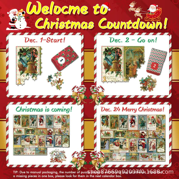Jul Pussel Blind Box Ornament Dekorativ Pusselspel - B B款
