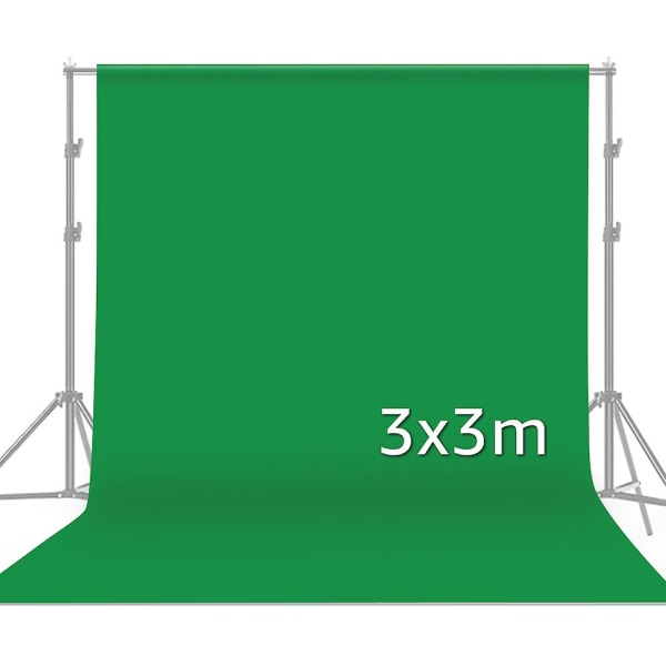 3 * 6m / 10 * 19.7ft Professionell Green Screen Bakgrund Studiofotografi Bakgrund Tvättbar Slitstark Polyester-bomullstyg Sömlös Desi i ett stycke