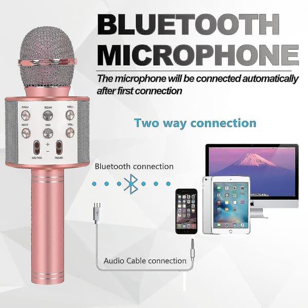 Födelsedagspresent för 6-15 åringar, trådlös Bluetooth-karaokemikrofon