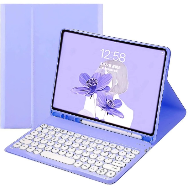 Galaxy Tab S6 Lite 10,4 tum cover 2020 modell Sm-p610 Sm-p615 Magnetiskt löstagbart Bt-tangentbord Ultratunt tunna runda tangenter Smart trådlöst tangentbord