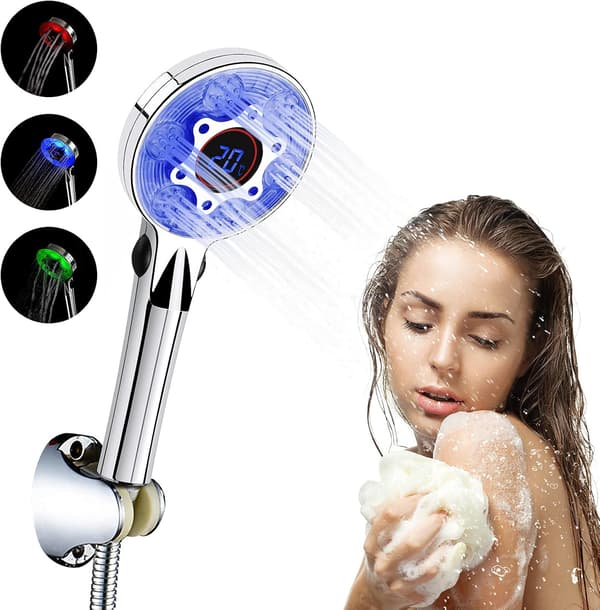 LED Dusjhode 3 Farger Dusjhode med Temperaturvisning
