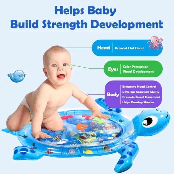 Vatten lekmatta Baby Water Mat Leksaker Främjar sensorisk utveckling hos bebisar