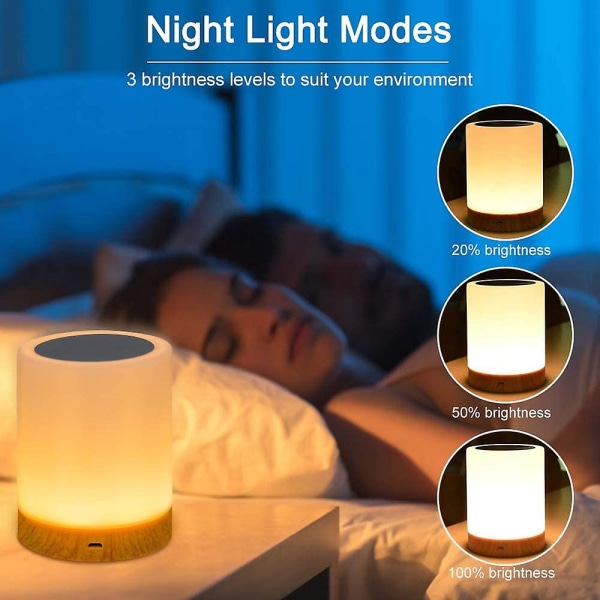 Led nattljus, sänglampa med pekkontroll och USB