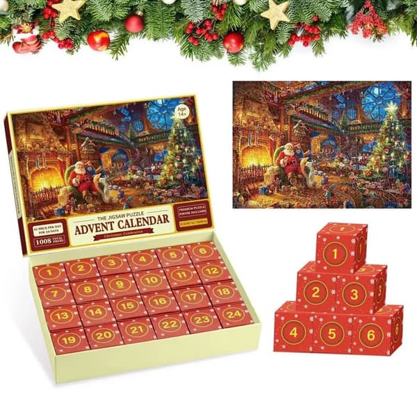 Jul Pussel Blind Box Ornament Dekorativ Pusselspel - C C款