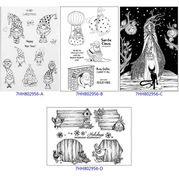 Christmas Clear Silikonstämpel Transparent Xmas gummistämpelstämpelverktyg