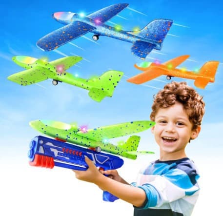 3-pack Flygplanslansare, 12,6 tum Skumglidare LED-plan, 2 Flyg